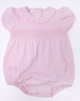 Essentials Solid Smocked Bubble - Pink