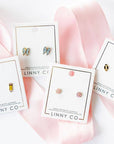 Screwback Stud Earrings - Alli Pink