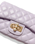 Pearl Closure Quilted Purse Black