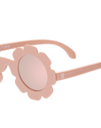 Peach Keen Polarized Flower Sunglasses with Mirrored Lens
