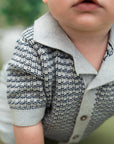 Miles Wave Textured Baby Shirt & Shorts Set (Organic Cotton)