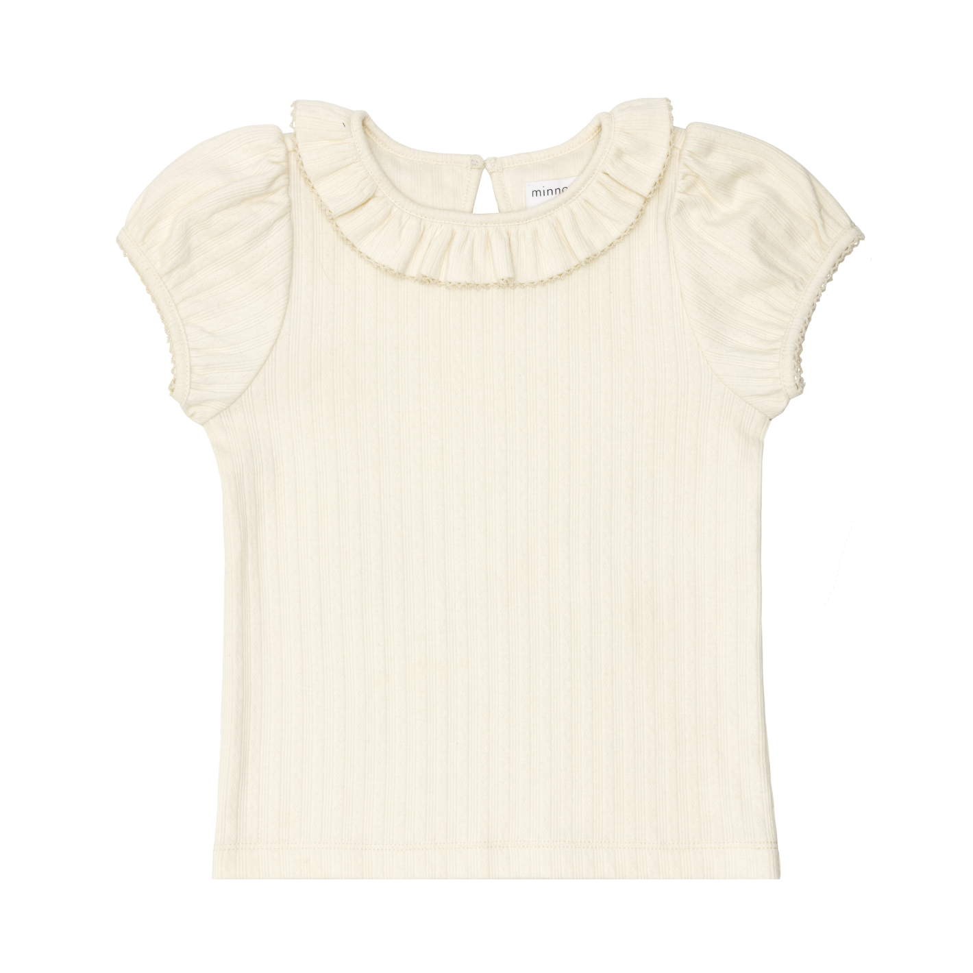 Girls Crème pointelle puff sleeve blouse – Mon Chouchou