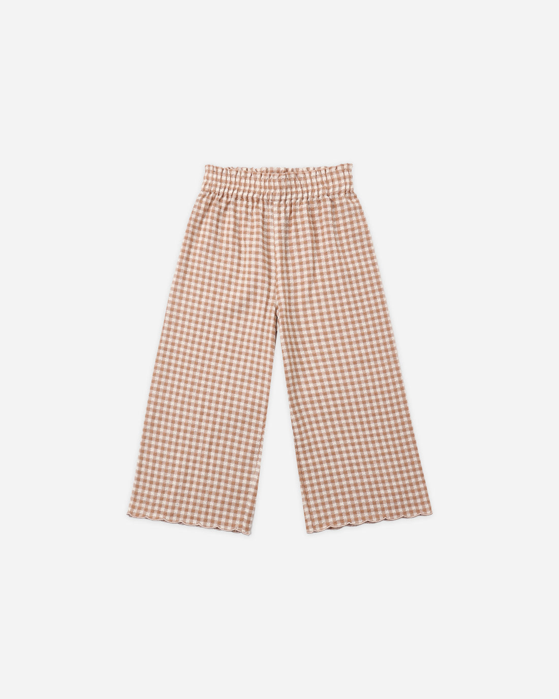 Wide Leg Pant Fawn Gingham