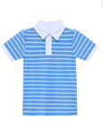 Sky Blue Baseline Stripe Polo Shirt