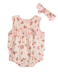 Noor Floral Baby Romper + Headband (Organic)