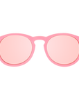 Pink Polarized Keyhole Kids Sunglasses with Mirrored Lens