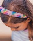 Kids Heart Headband - Padded Rhinestone Hair Band for Girls