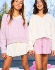 Fuzzy Soft Cardigan Sweater Ivory
