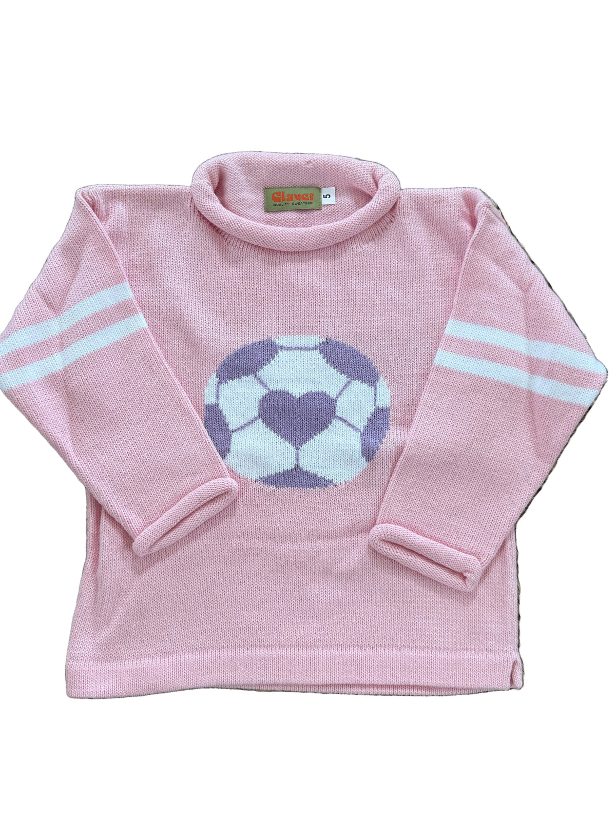 Soccer Ball on Light Pink Sweater