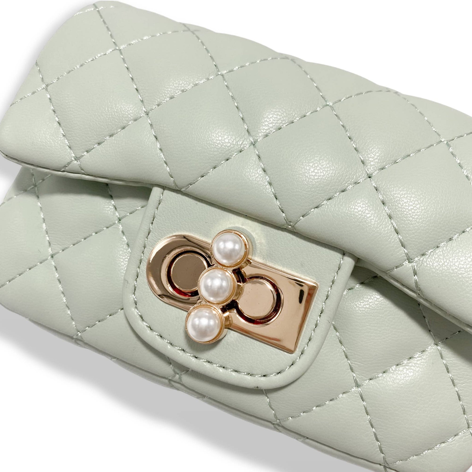 Pearl Closure Quilted Purse (6 Colors)