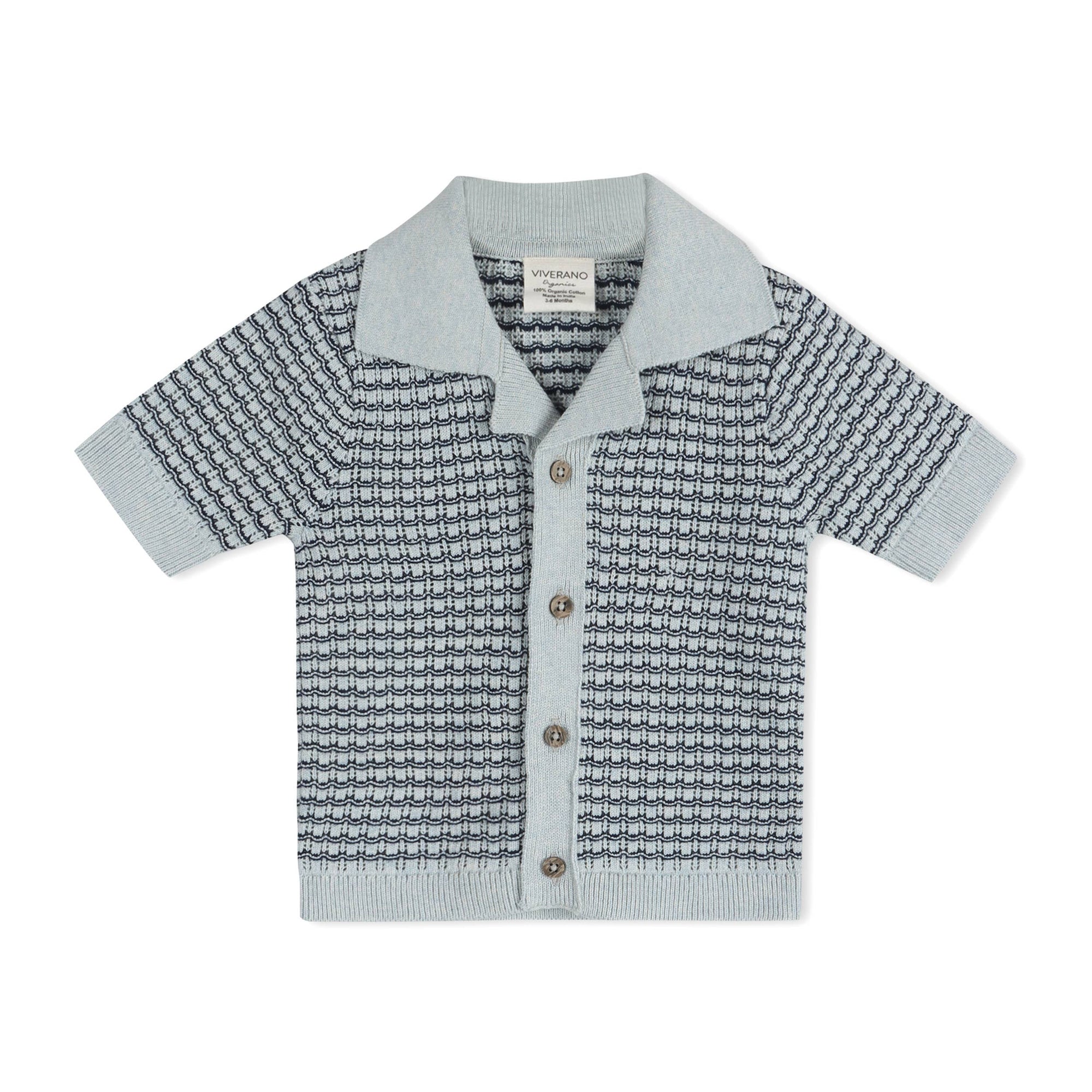 Miles Wave Textured Baby Shirt &amp; Shorts Set (Organic Cotton)