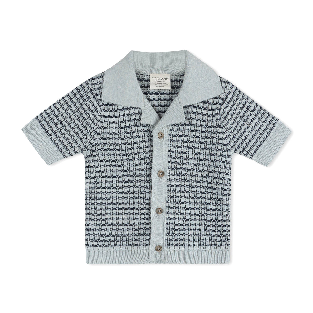 Miles Wave Textured Baby Shirt & Shorts Set (Organic Cotton)