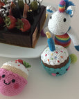 Plush Rainbow Unicorn Rattle - Mini