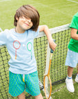 Recycled Cotton Blue Checkered Kid Short