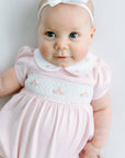 Willow's Classics Smocked Short Sleeve Bubble - Pink