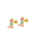 Screwback Stud Earrings - Tulip Cowgirl Boot