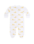 Blue Ducks Print Zipper Footie