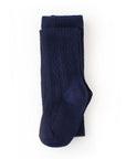 Navy Cable Knit Tights