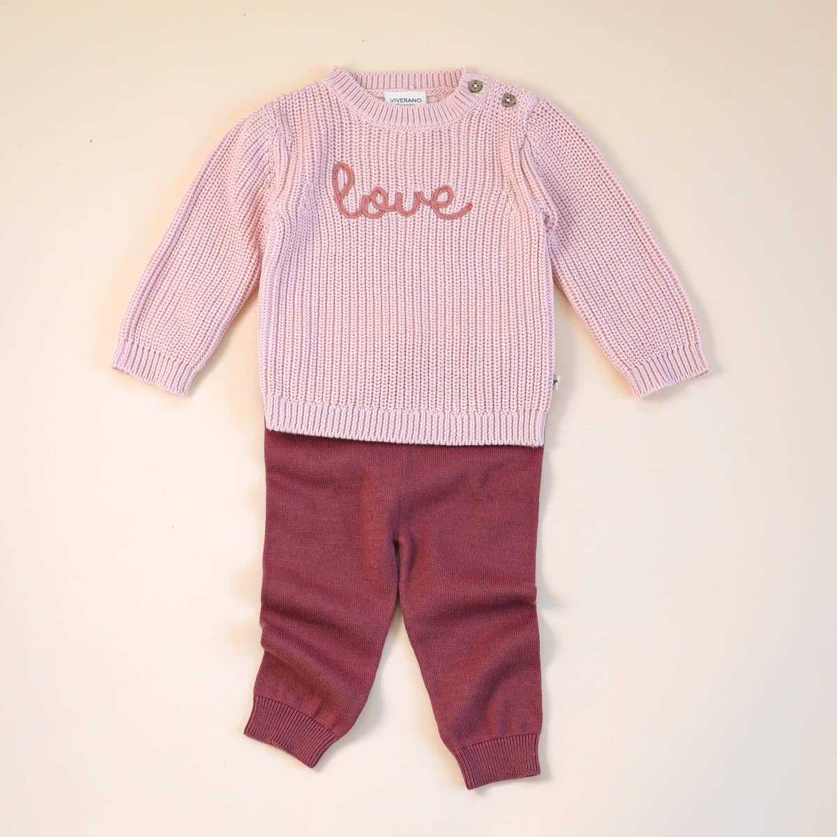Love Embroidered Sweater Knit Baby Pullover (Organic Cotton)