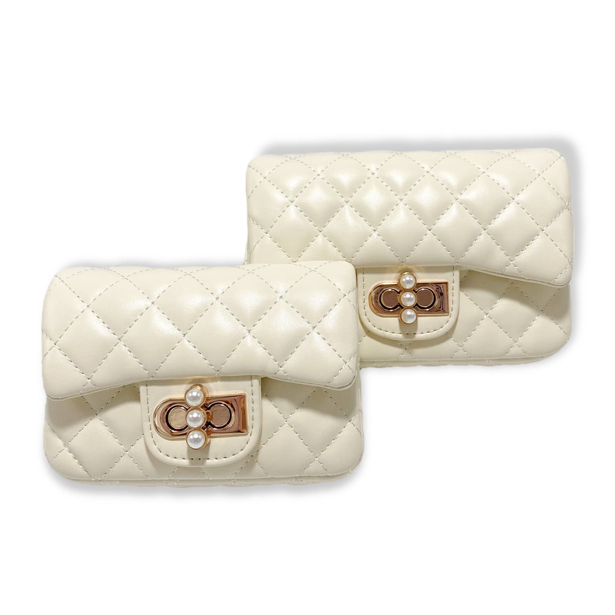 Pearl Closure Quilted Purse (6 Colors)