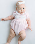 Willow's Classics Smocked Short Sleeve Bubble - Pink