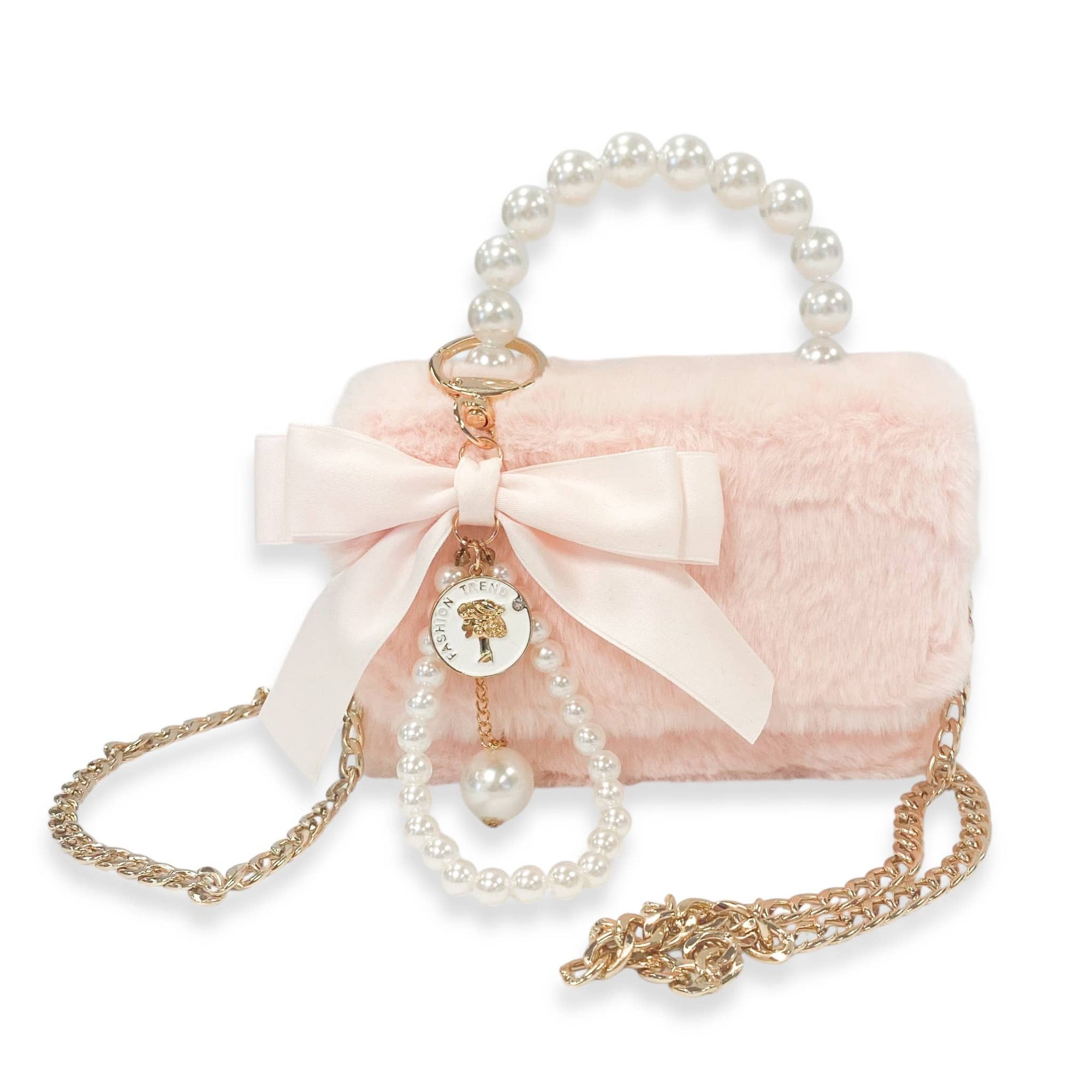 Furry Purse w/ Charm (3 Colors)