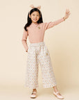 Vintage Flower Wide Pants -Pink