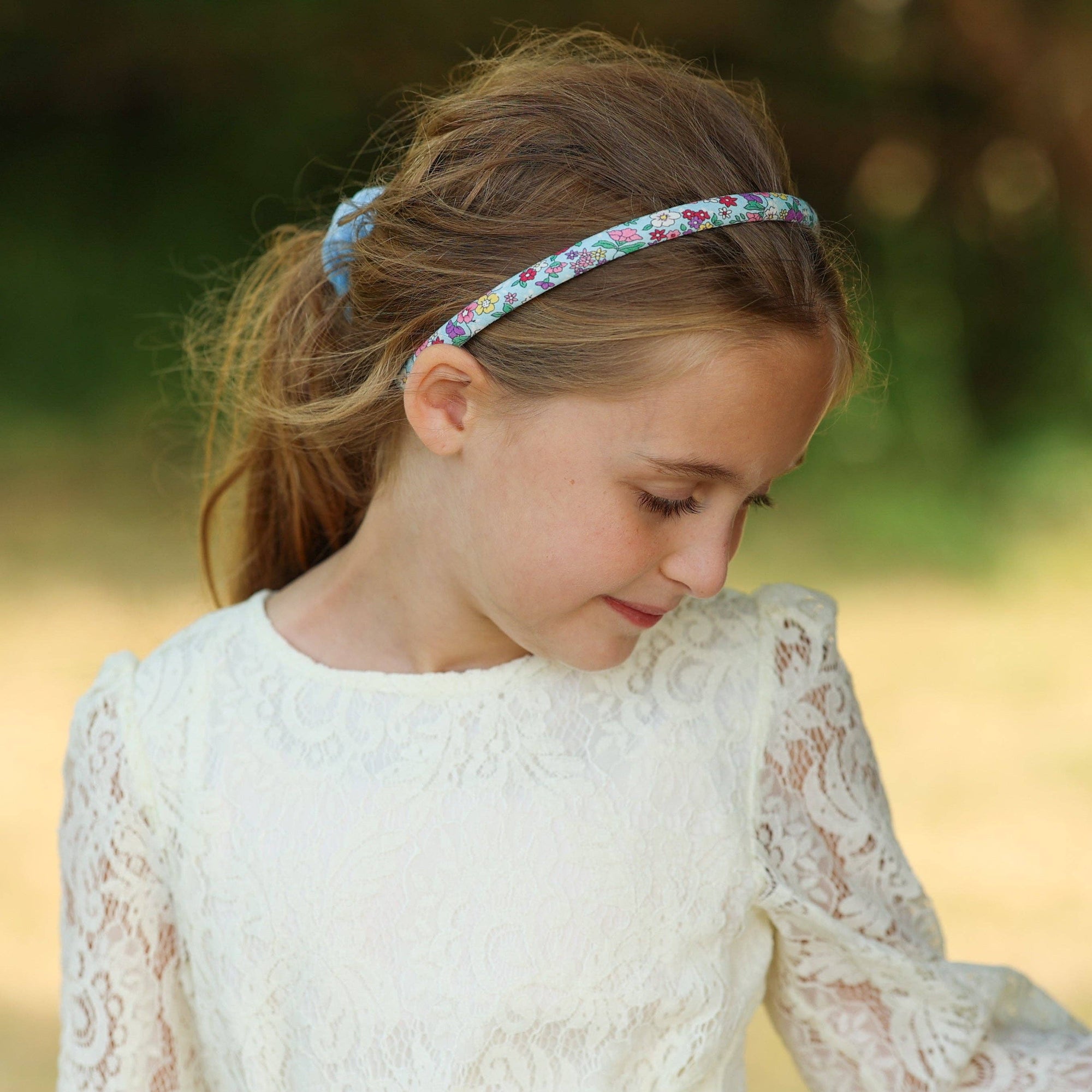 Thin Floral Headband - Non Slip Hair Accessories for Kids