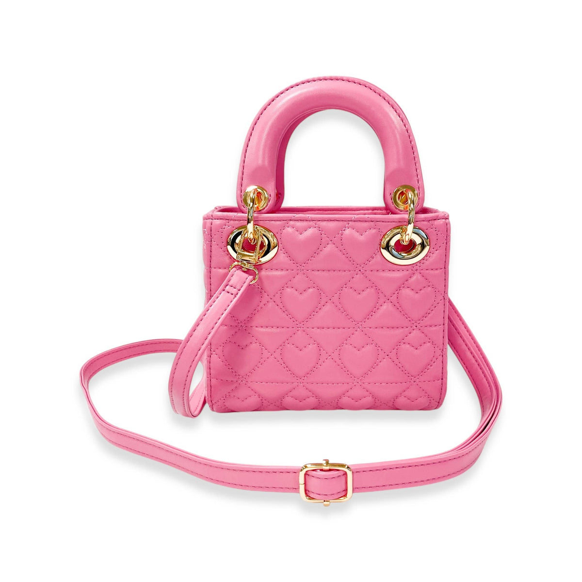 Heart-Quilted Bag Fushia