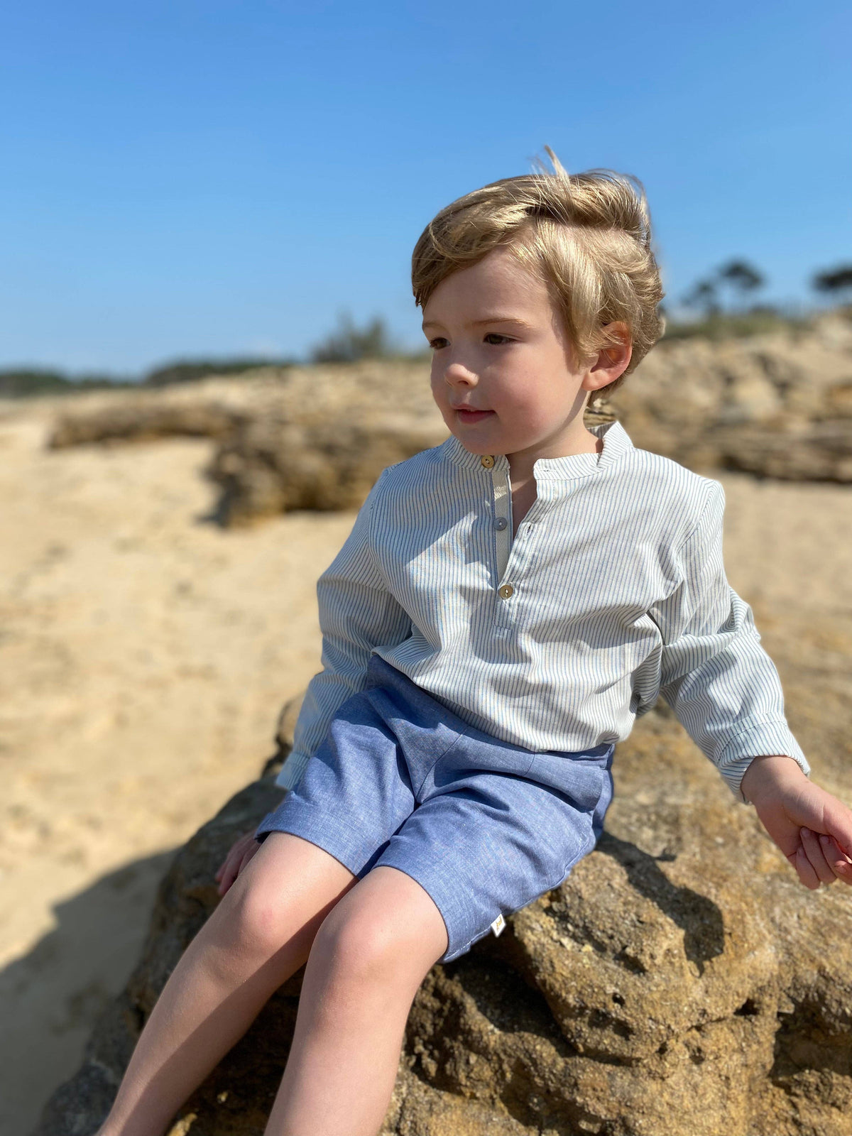 Bourdon blue striped blouse