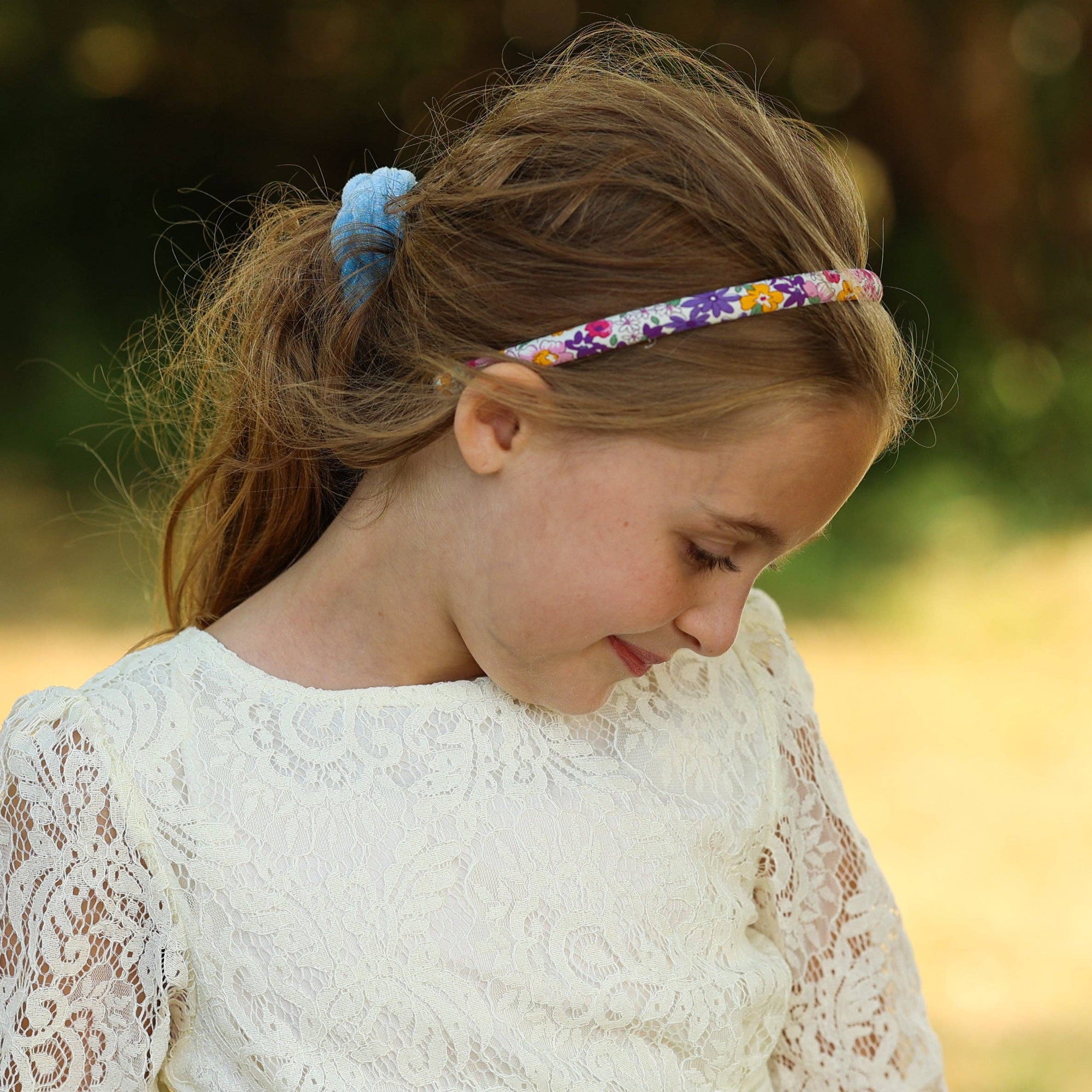 Thin Floral Headband - Non Slip Hair Accessories for Kids