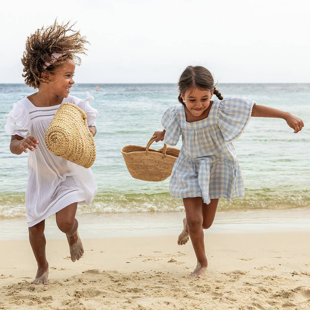 Cornflower Gingham Beach Dress