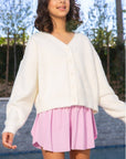 Fuzzy Soft Cardigan Sweater Ivory
