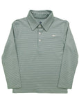 Banks Performance LS Polo shirt - Aqua/White Stripe