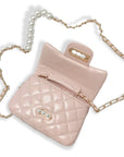 Pearl Closure Quilted Purse Black