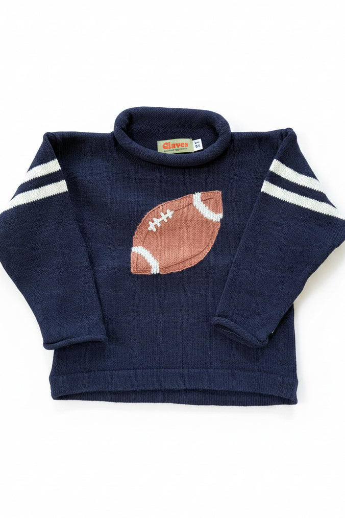 Football on Navy Sweater