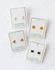 Screwback Stud Earrings - Ghost