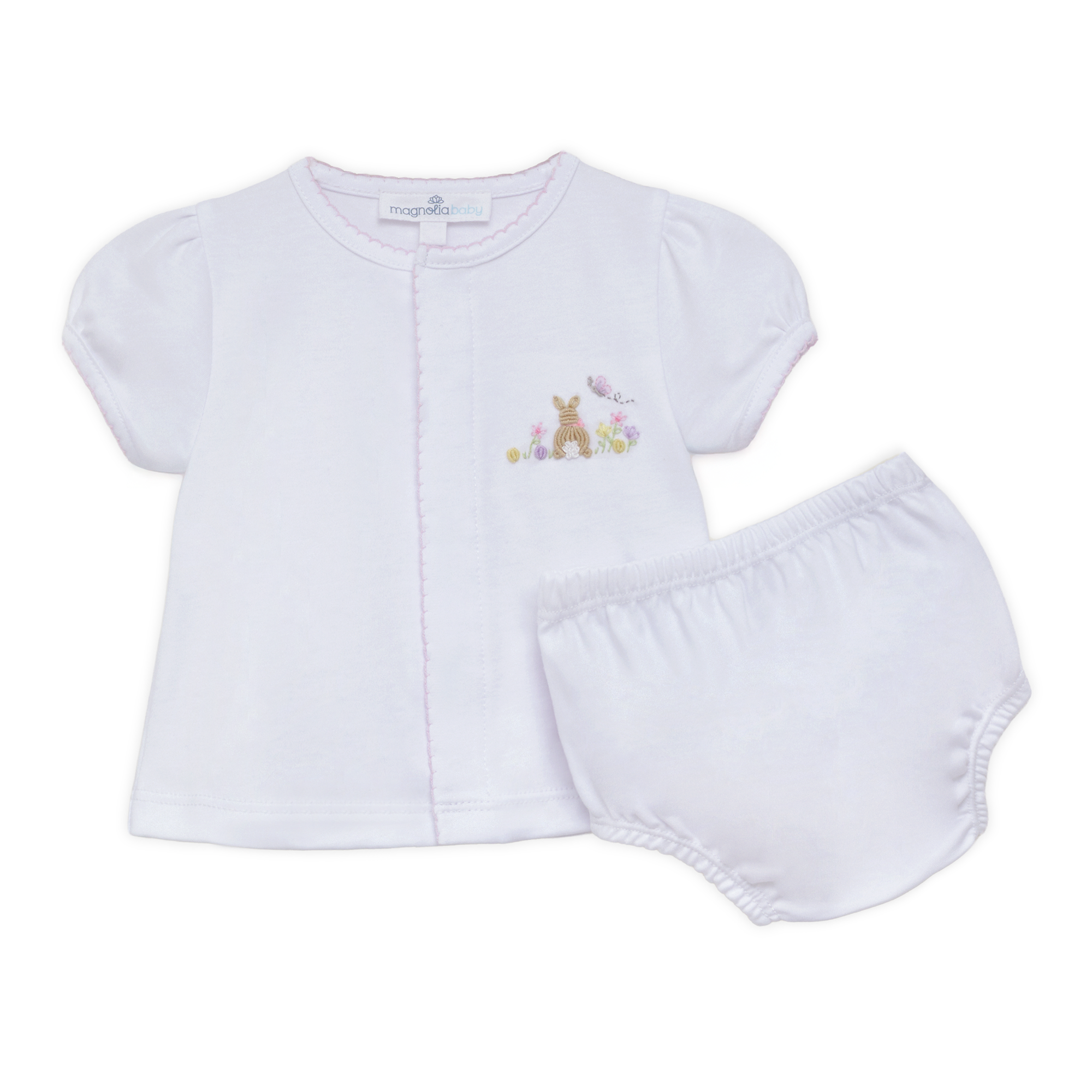 Bunny's Basket Diaper Cover Set - Pink