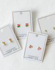 Screwback Stud Earrings - Baseball Gold