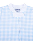 Baby Checks Zipper Footie - Blue