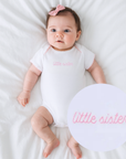 Little Sister Embroidered Short Sleeve Bodysuit
