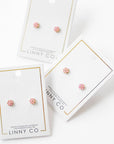 Screwback Stud Earrings - Alli Pink