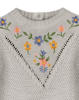 Ivy Floral Embroidered Baby Knit Pullover (Organic Cotton)