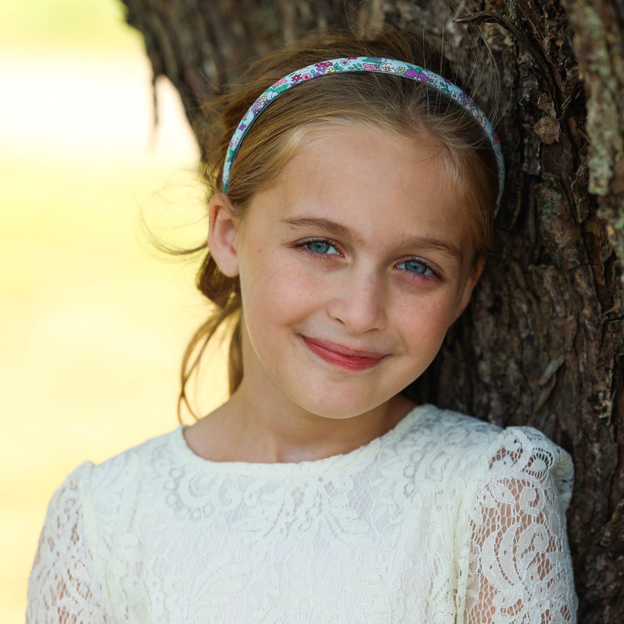 Thin Floral Headband - Non Slip Hair Accessories for Kids