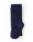 Navy Cable Knit Tights