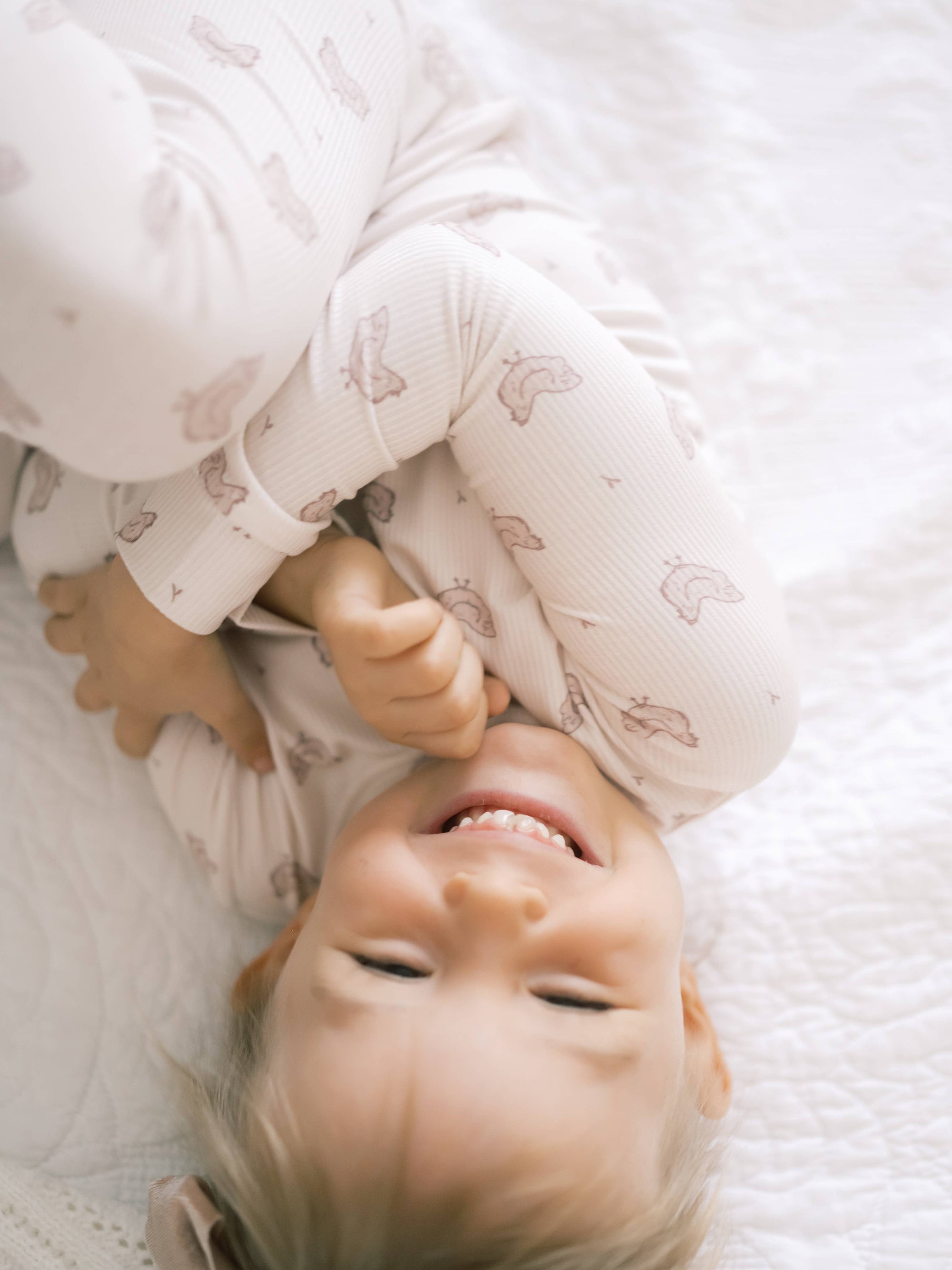 Ribbed Bamboo Two Piece Pj Set in Chickens