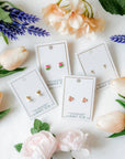Screwback Stud Earrings - Baseball Gold