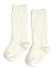 Ivory Cable Knit Knee High Socks