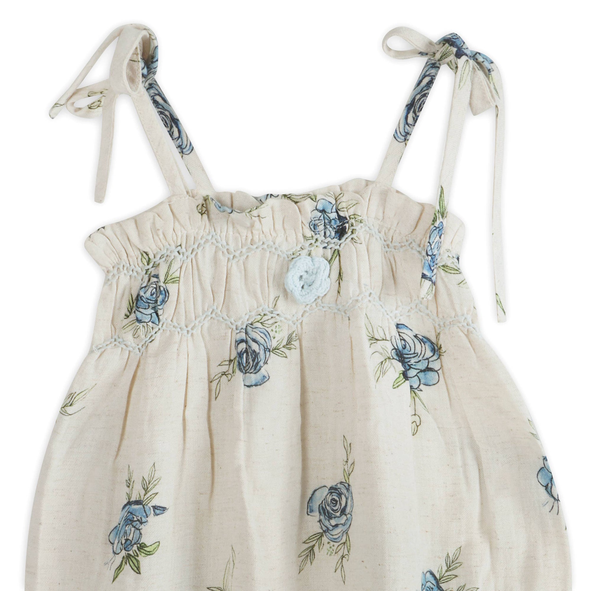 Anais Floral Baby Romper + Headband (Linen Blend)