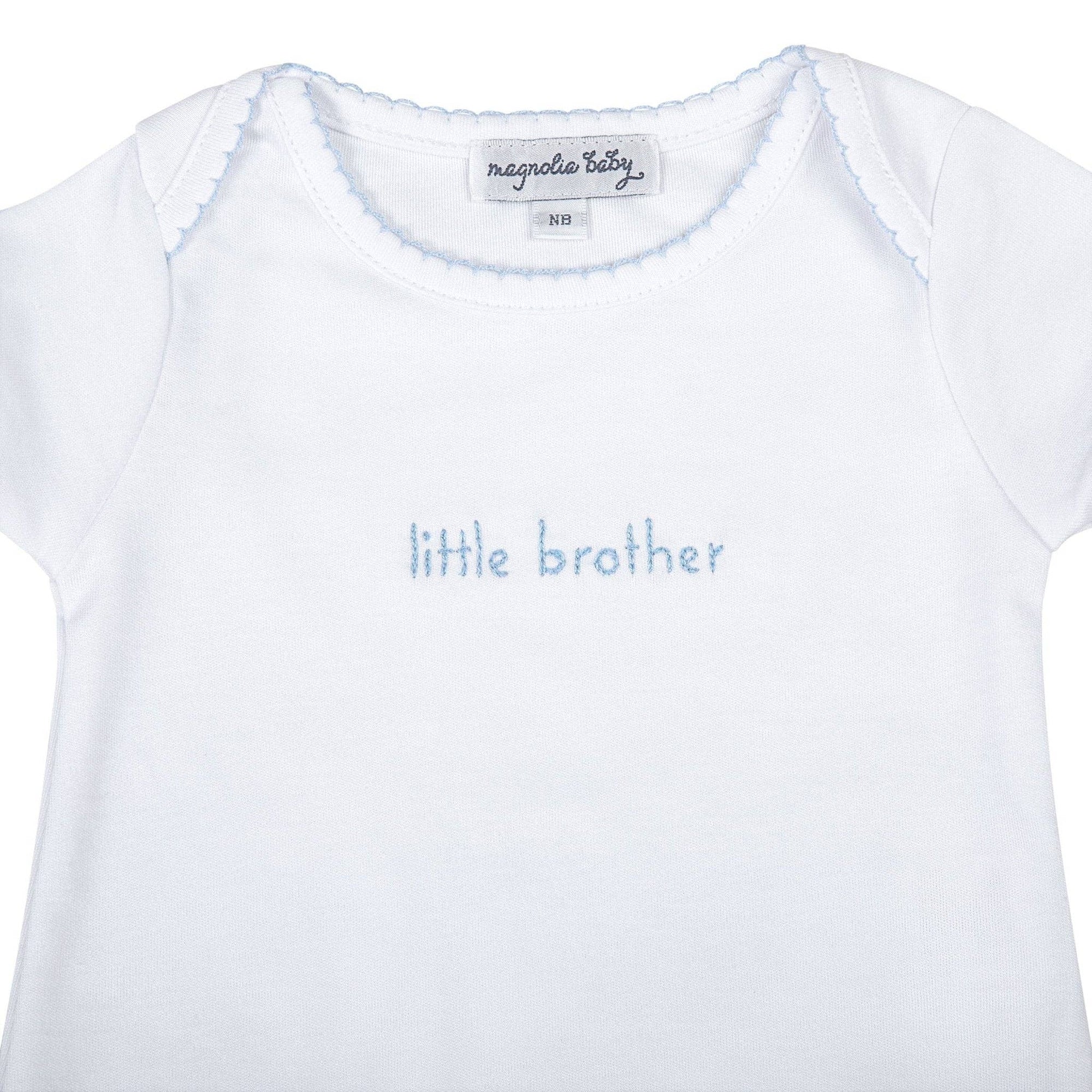 Little Brother Embroidered Lap Bodysuit